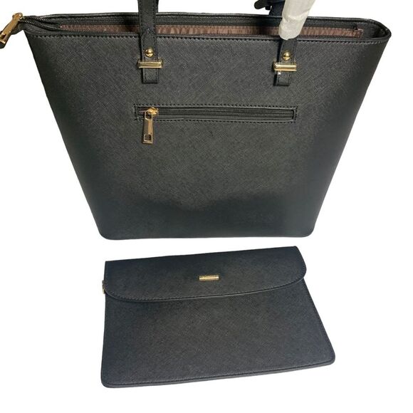 LOVEVOOK Shoulder Tote Black Bag with envelope clutch - Picture 4 of 12